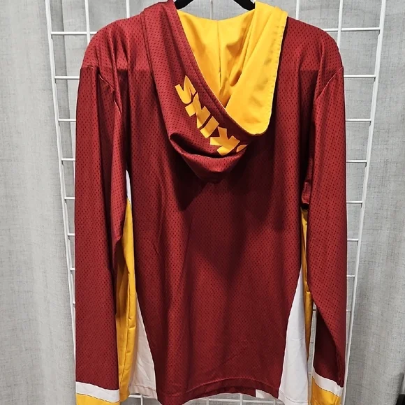 Burgundy and Gold Redskins Hoodie with Old School Logo And Name - Picture 5 of 8